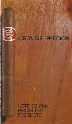 1971 Cubatabaco Price List