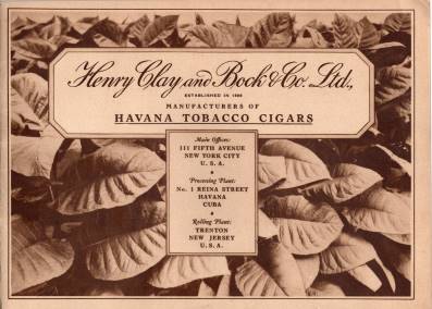 1930s Henry Clay and Bock and Co Catalog