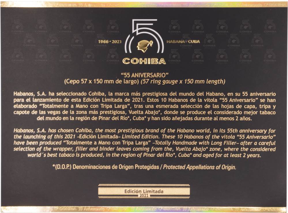 Cohiba Edición Limitada packaging