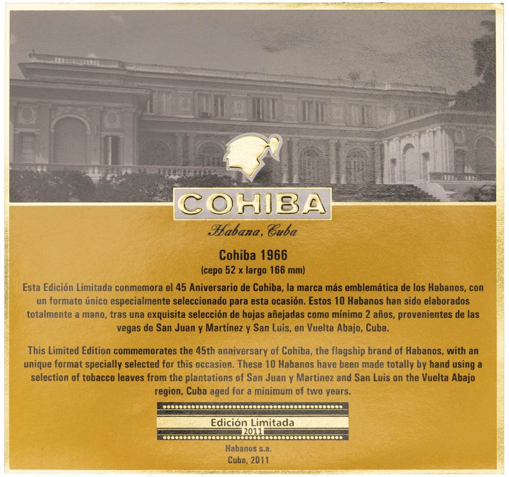 Cohiba Edición Limitada packaging