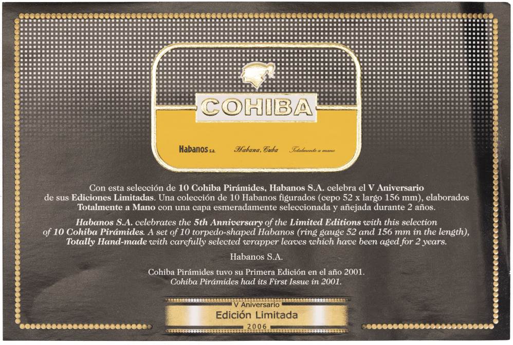 Cohiba Edición Limitada packaging