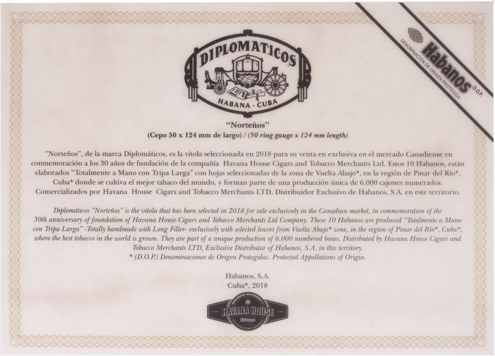 Diplomáticos Edición Regional Canadá packaging