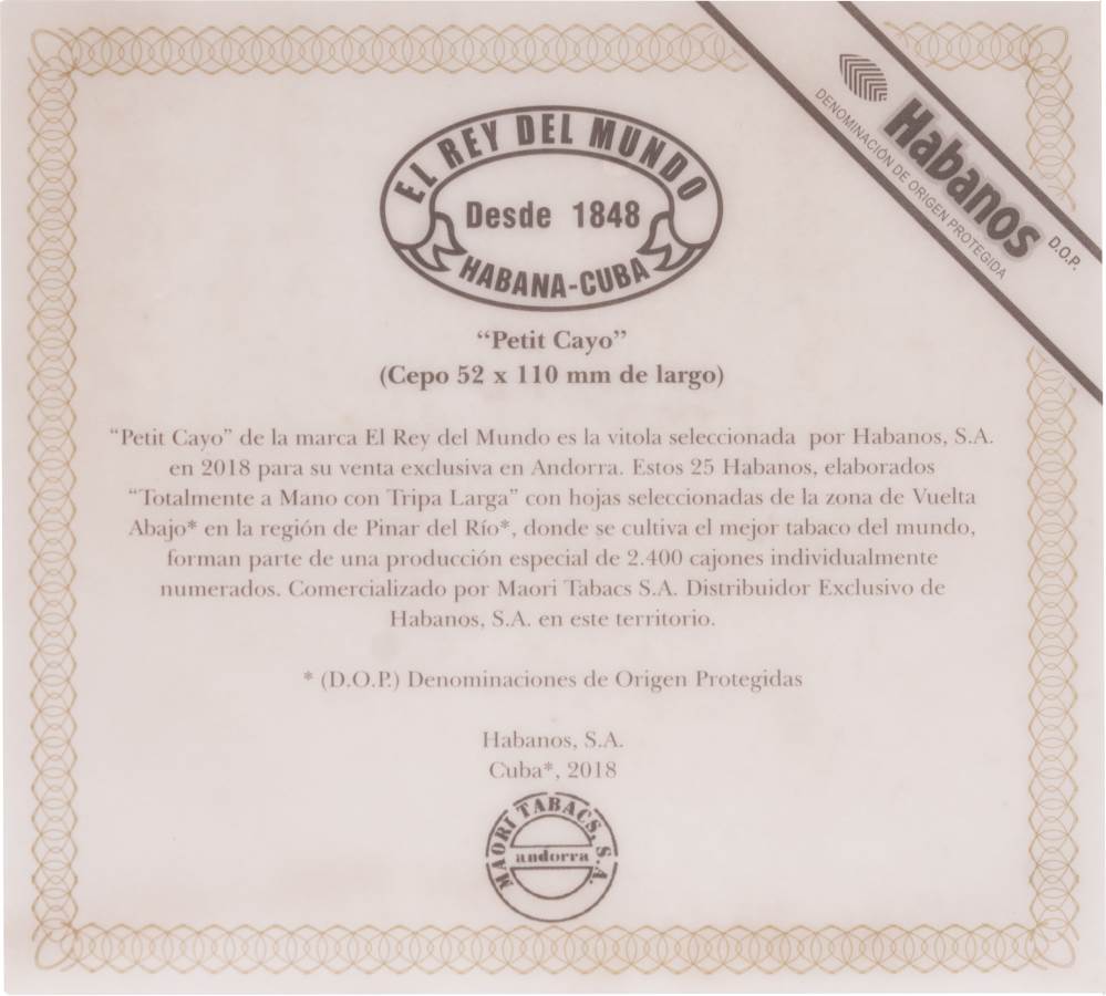 El Rey del Mundo Edición Regional Andorra packaging