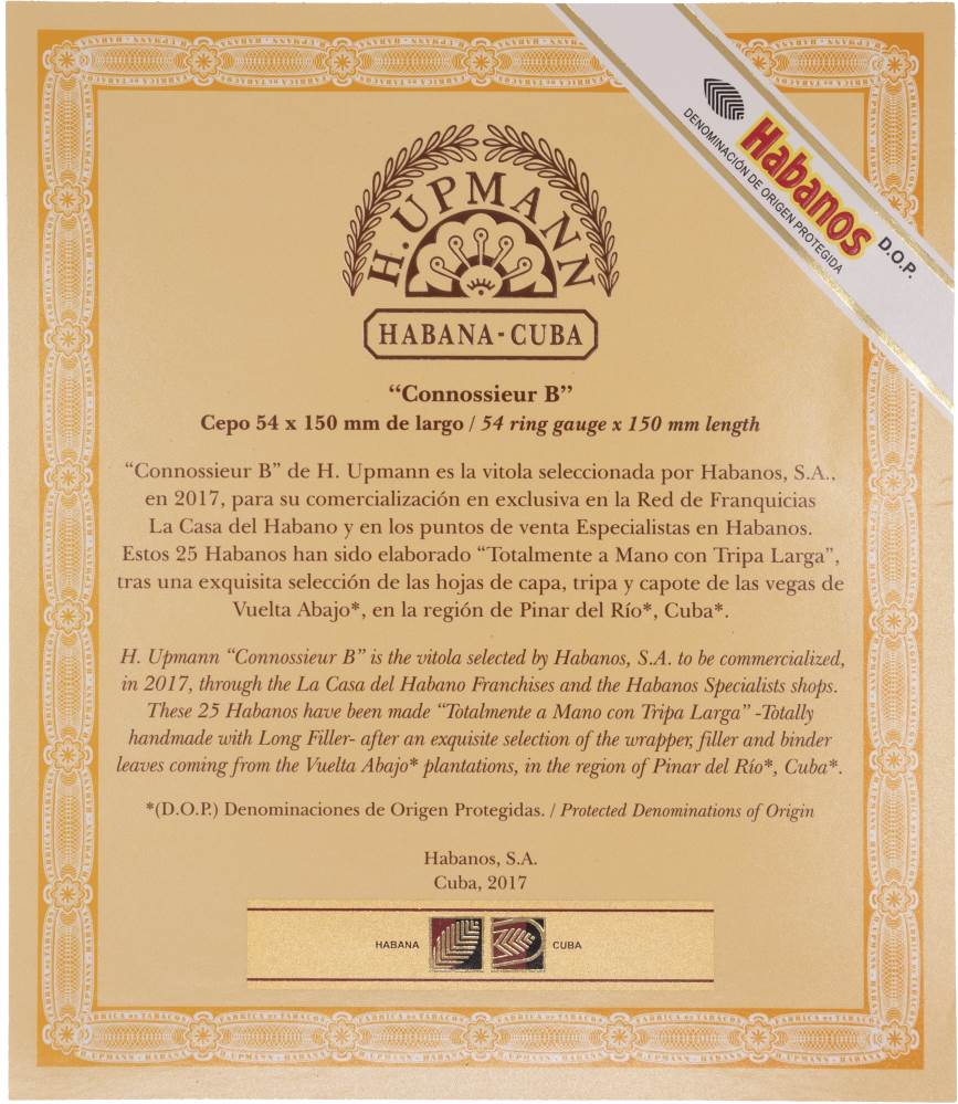H. Upmann Especialista en Habanos y La Casa del Habano Exclusivo packaging