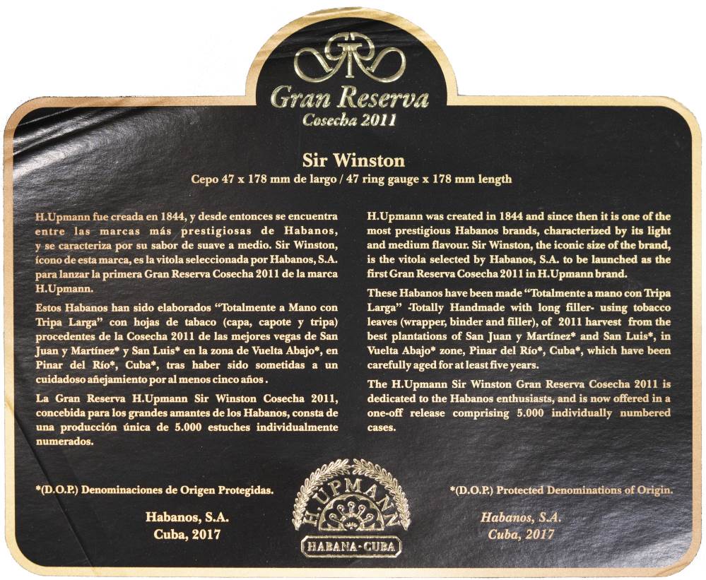 H. Upmann Gran Reserva Cosecha 2011 packaging
