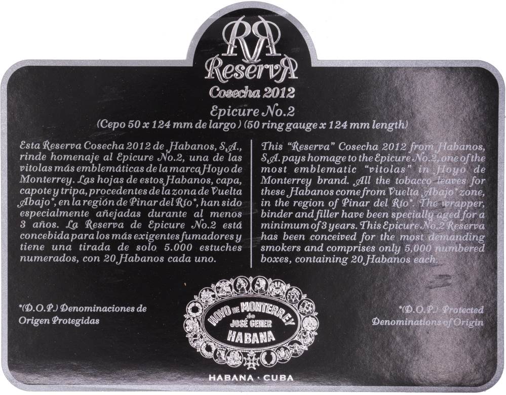 Hoyo de Monterrey Reserva Cosecha 2012 packaging