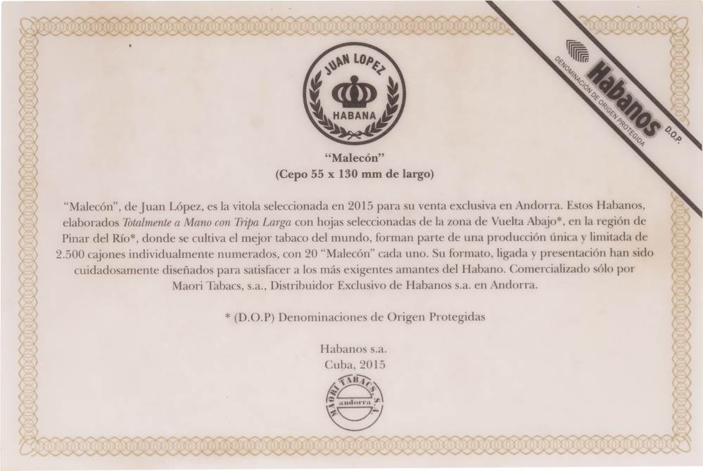 Juan López Edición Regional Andorra packaging