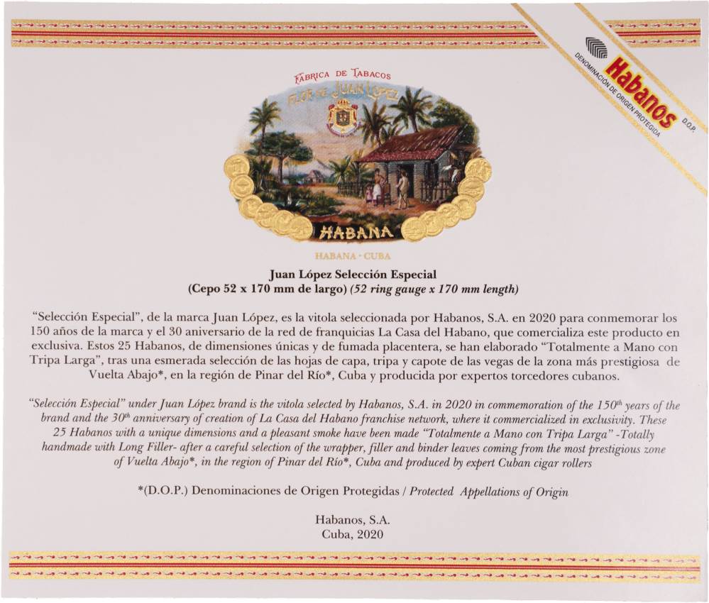 Juan López La Casa del Habano Exclusivo packaging