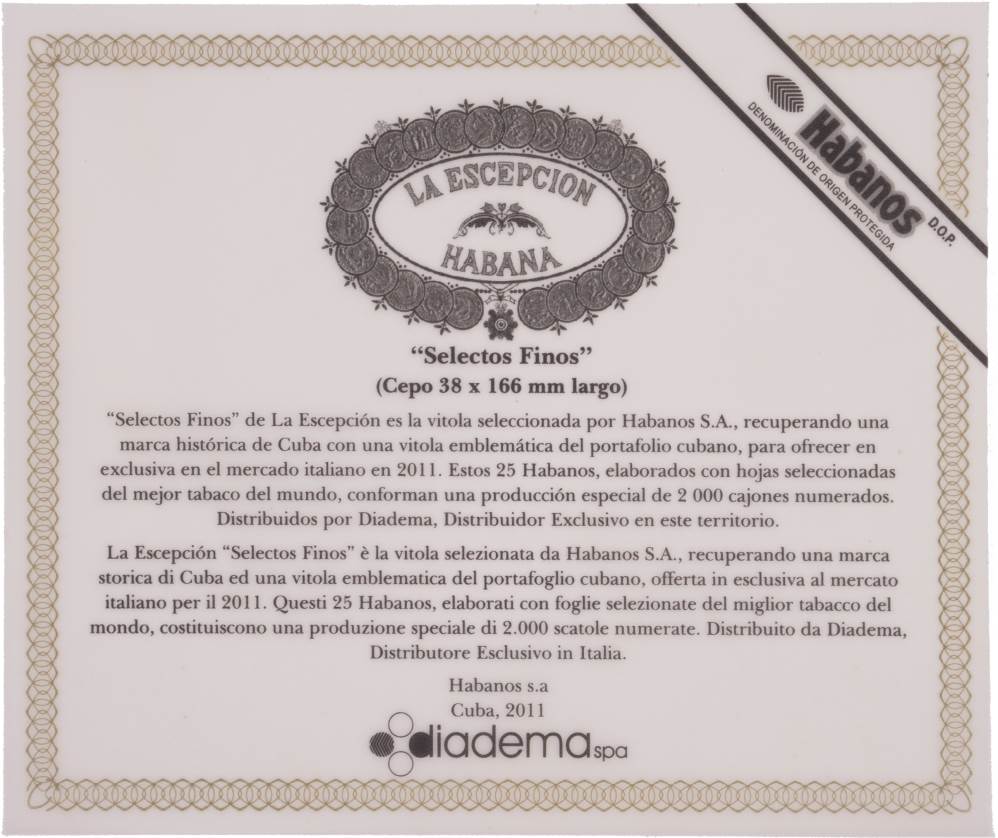 La Escepción Edición Regional Italia packaging