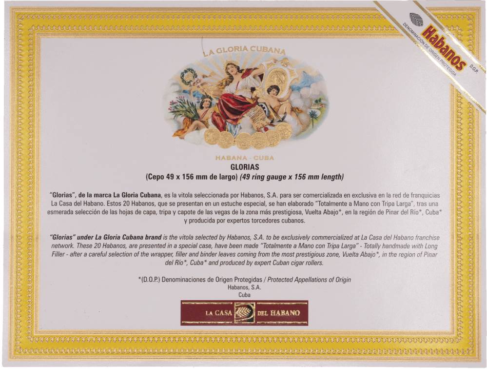 La Gloria Cubana La Casa del Habano Exclusivo packaging