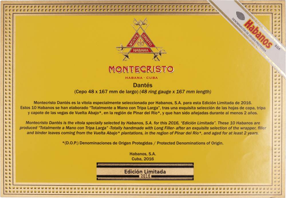 Montecristo Edición Limitada packaging