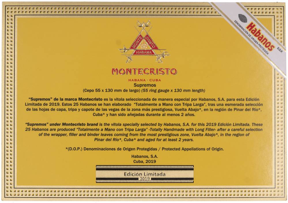 Montecristo Edición Limitada packaging