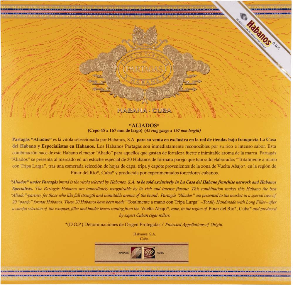 Partagás Especialista en Habanos y La Casa del Habano Exclusivo packaging