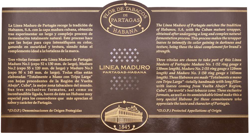 Partagás Maduro No. 3 packaging
