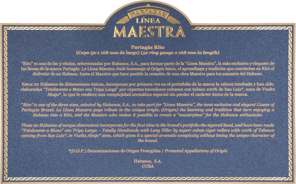 Partagás Rito packaging