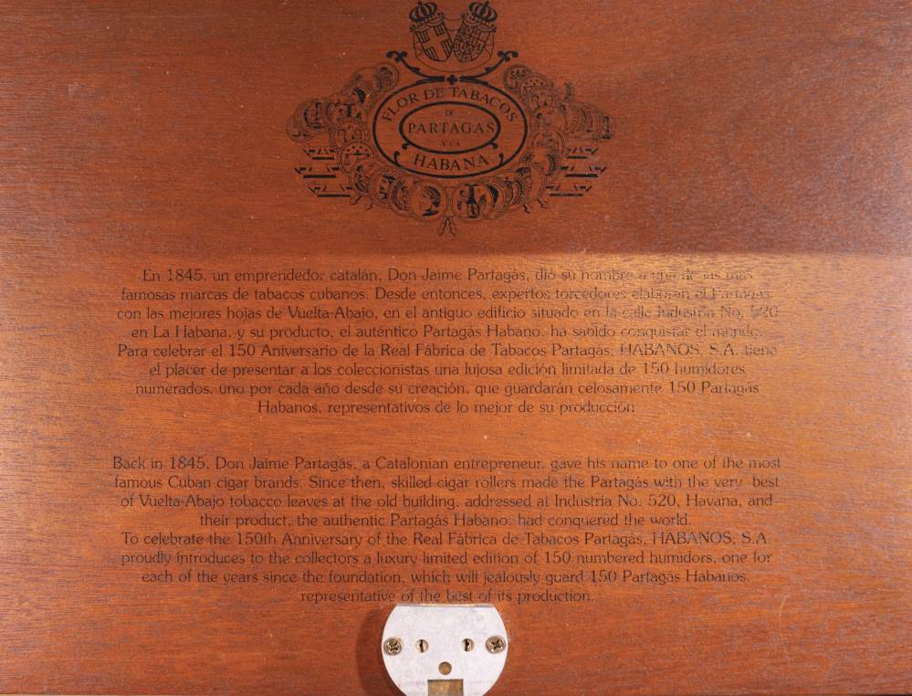 Partagás 150 Aniversario Humidor packaging