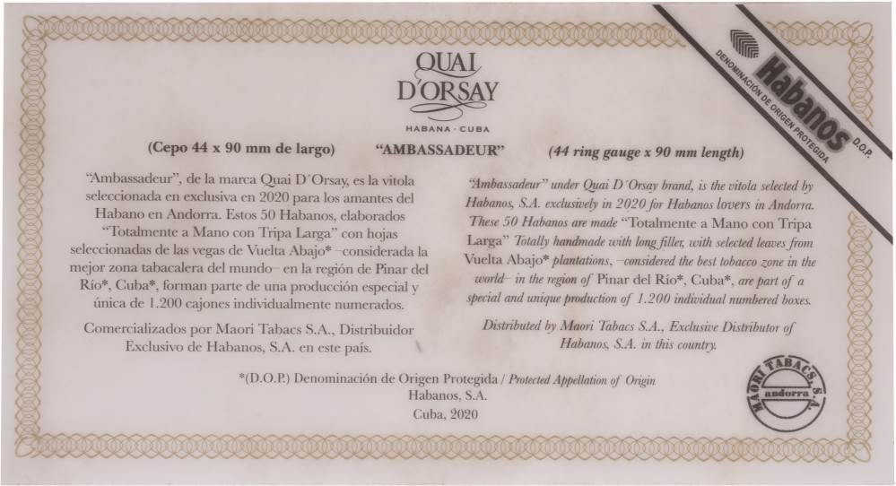 Quai d'Orsay Edición Regional Andorra packaging