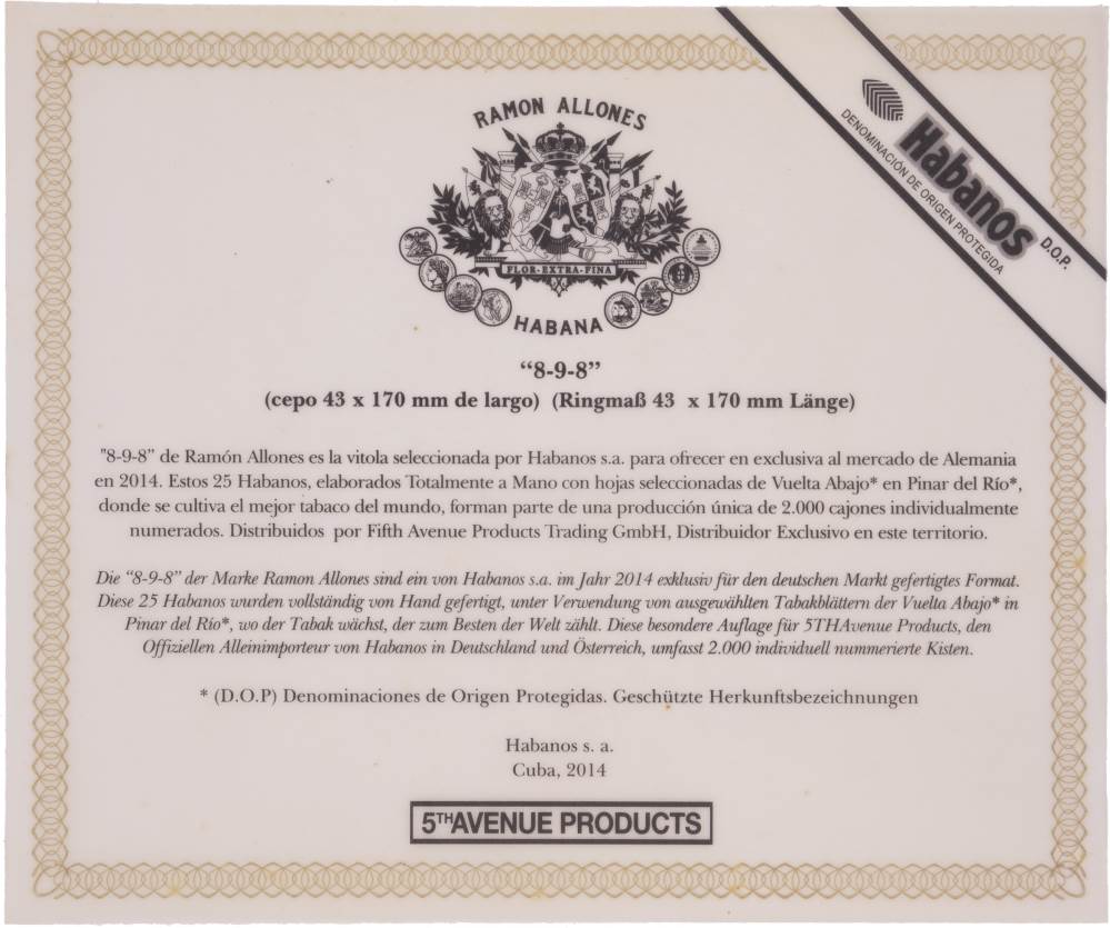 Ramón Allones Edición Regional Alemania packaging