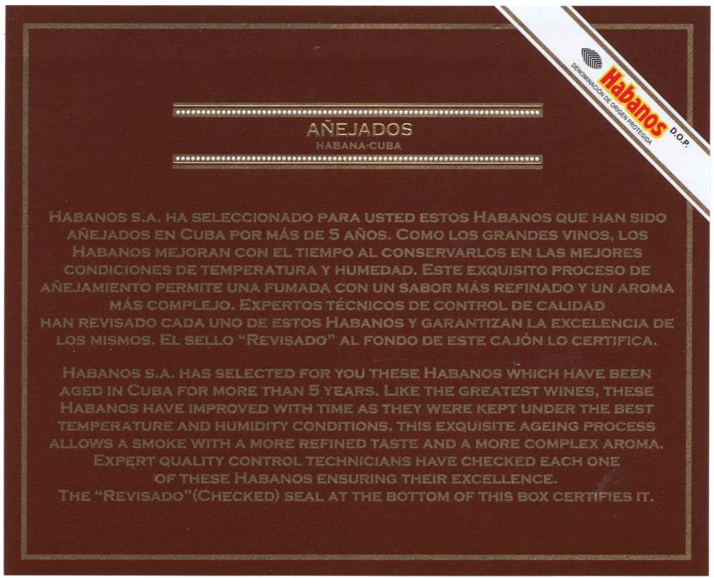 Romeo y Julieta Habanos Añejados packaging