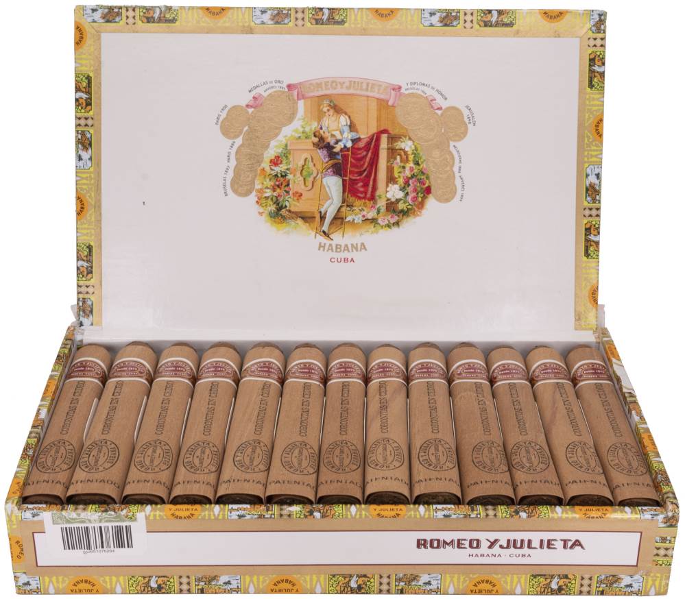 Romeo y Julieta Coronitas en Cedro packaging