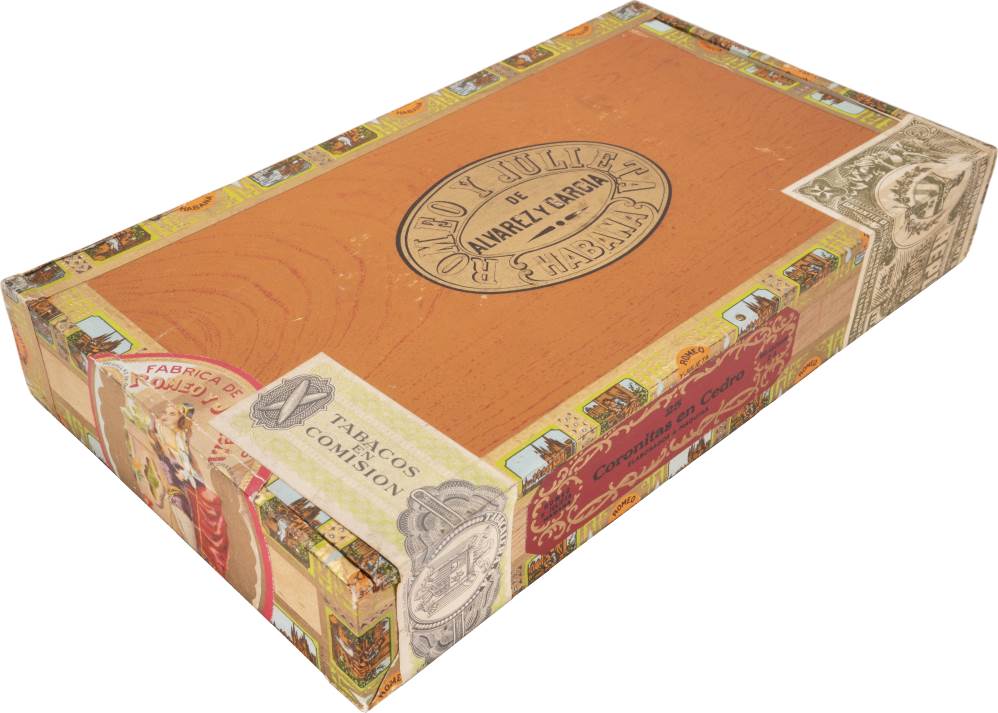 Romeo y Julieta Coronitas en Cedro packaging
