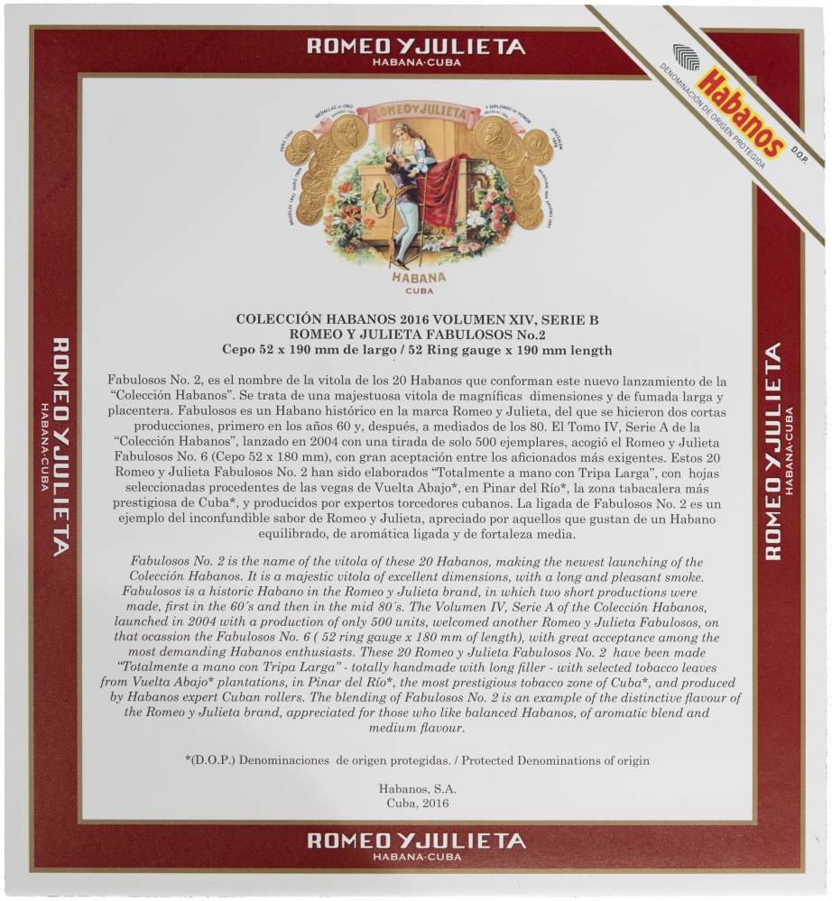 Romeo y Julieta Colección Habanos packaging