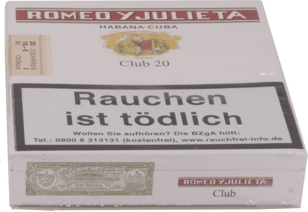 Small Cigars Romeo y Julieta Club packaging