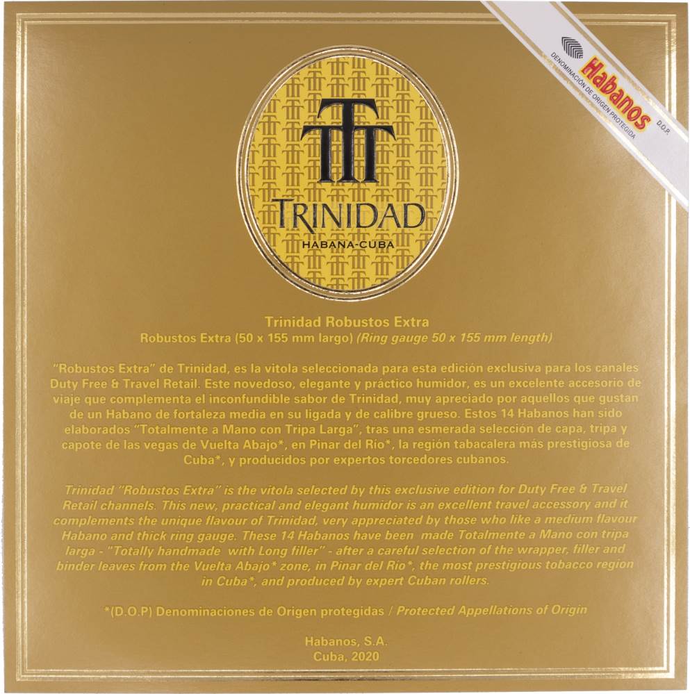 Trinidad Robusto Extra Travel Humidor packaging