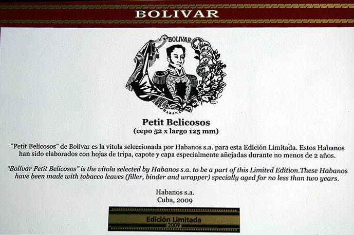 Bolívar Edición Limitada packaging