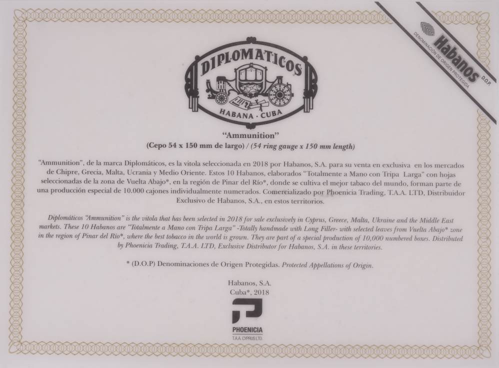 Diplomáticos Edición Regional Phoenicia packaging