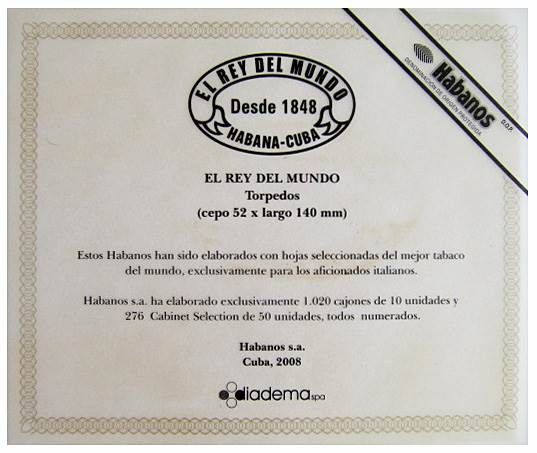 El Rey del Mundo Edición Regional Italia packaging