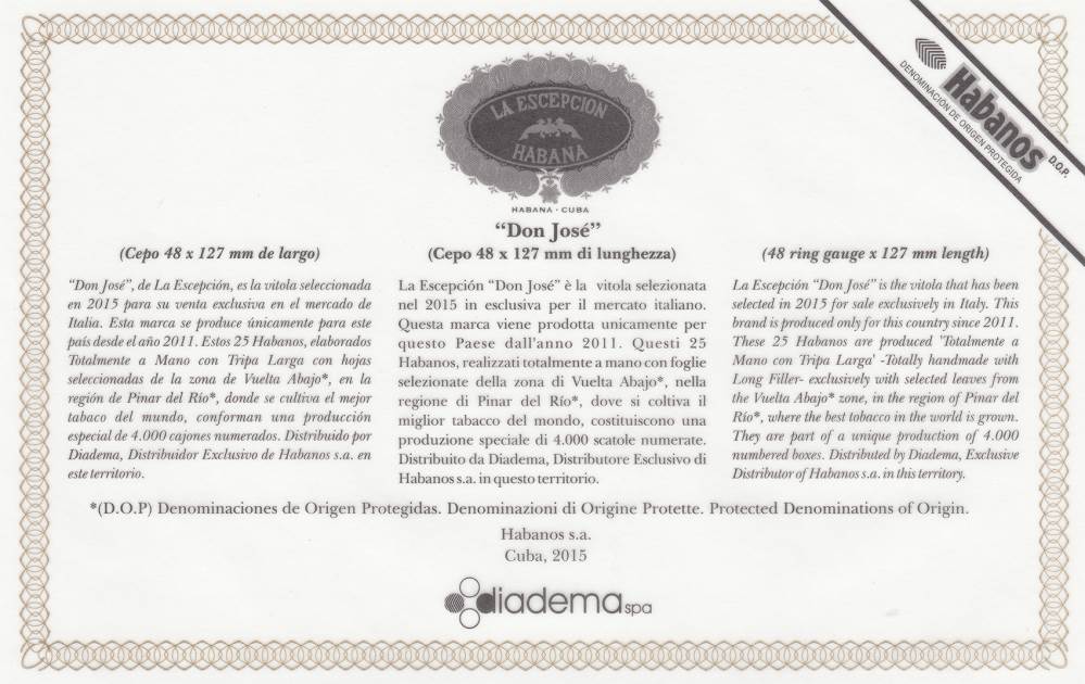 La Escepción Edición Regional Italia packaging