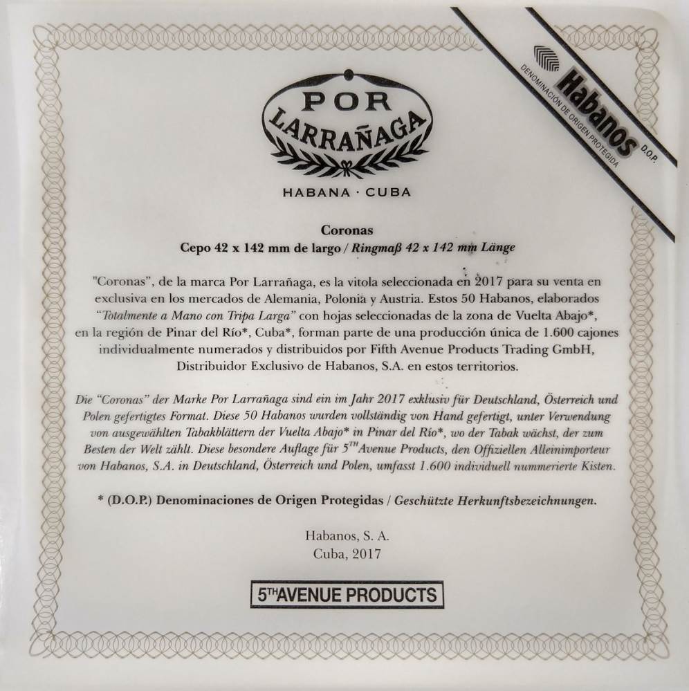 Por Larrañaga Edición Regional 5ta Avenida packaging